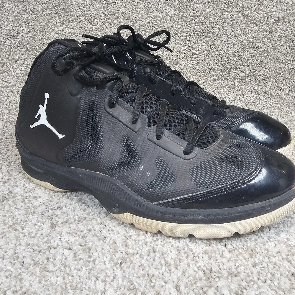 Nike Air Jordan Flight Club 91 Black White Mid Top Basketball Shoes Mens Size 10